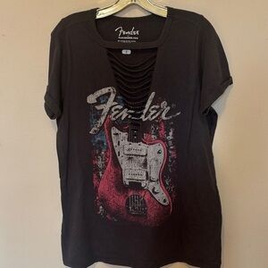 Fender Long Sleeve Tee with Red Guitar Graphic